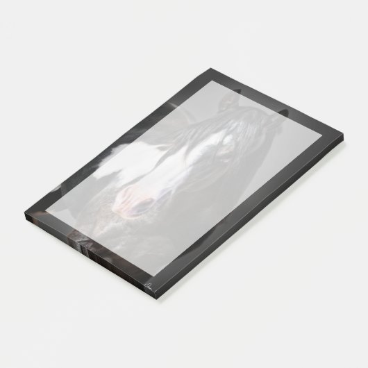 Pferdeportrait II Post-it Klebezettel (angewinkelt)