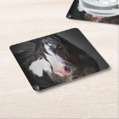Pferdeportrait II Rechteckiger Pappuntersetzer (angewinkelt)