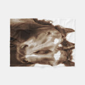 Pferdeportrait III Fleecedecke (Vorderseite (Horizontal))