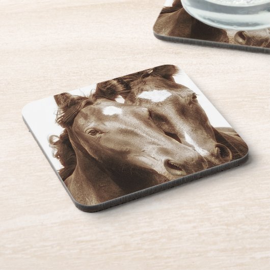 Pferdeportrait III Getränkeuntersetzer (Linke Seite)