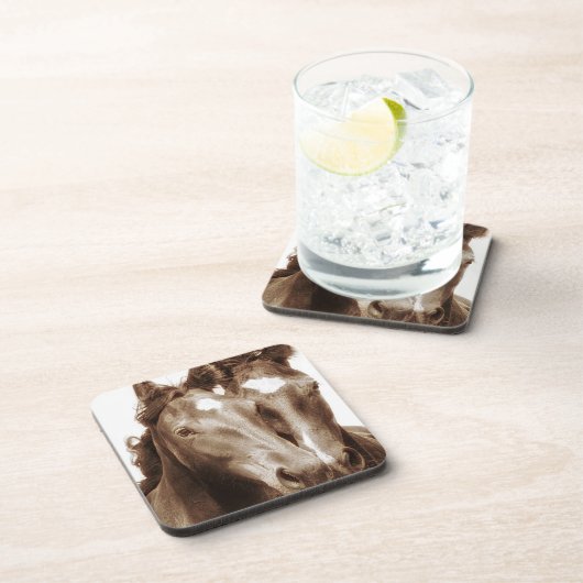 Pferdeportrait III Getränkeuntersetzer (Rechte Seite)