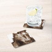 Pferdeportrait III Rechteckiger Pappuntersetzer (Vor Ort)