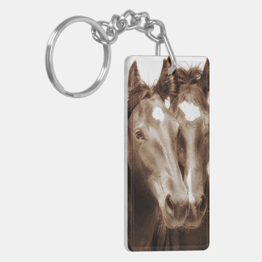 Pferdeportrait III Schlüsselanhänger (Vorderseite links)