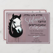 Pferdeportrait in Mauve Einladung (Vorne/Hinten)