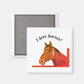 Pferdeportrait Magnet (Vorderseite/Rückseite)