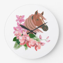 Pferdeportrait mit orchitischen Blüten