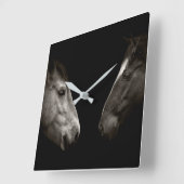 Pferdeportrait Quadratische Wanduhr (Winkel)