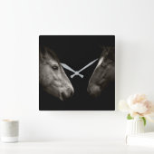 Pferdeportrait Quadratische Wanduhr (Zuhause)