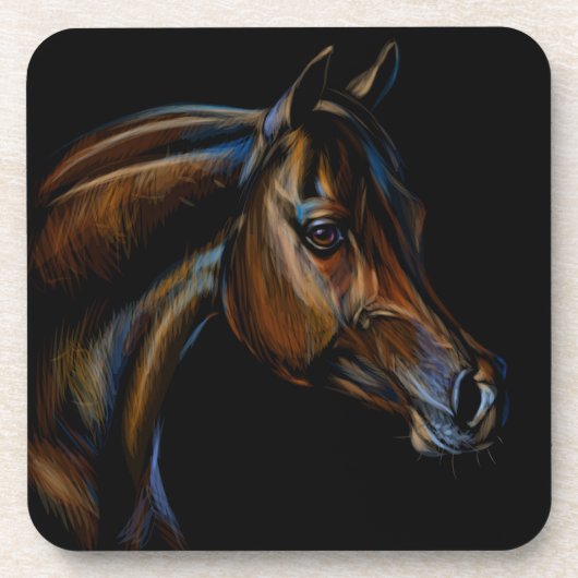 Pferdeportrait | Reitkork-Untersetzer Getränkeuntersetzer (Vorderseite)