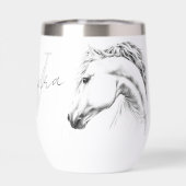 Pferdeportrait Tier zeichnend Reitkunst Name (Rückseite)