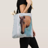 Pferdeportrait - Tote Beutel Tasche (Von Nahem)