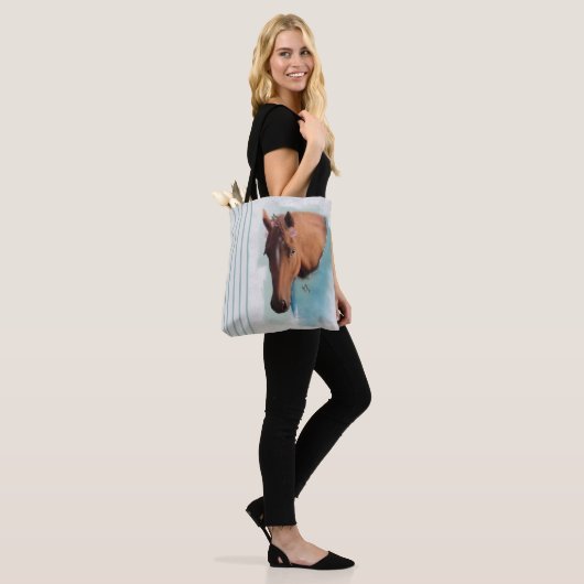 Pferdeportrait - Tote Beutel Tasche (Am Model)