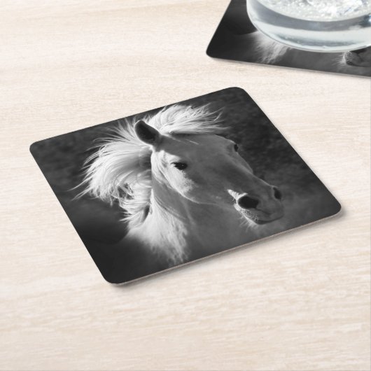 Pferdeportrait V Rechteckiger Pappuntersetzer (angewinkelt)