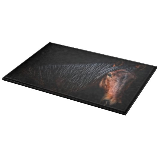 Pferdeportrait VII Schneidebrett (Ecke)