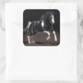 Pferdeportrait VIII Quadratischer Aufkleber (Tasche)