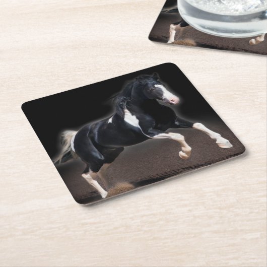 Pferdeportrait VIII Rechteckiger Pappuntersetzer (angewinkelt)