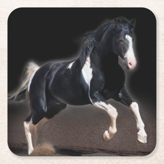 Pferdeportrait VIII Rechteckiger Pappuntersetzer (Vorderseite)