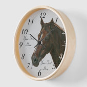 Pferdeporträt der kastanienbraunen Pferdeuhr Uhr (Winkel)