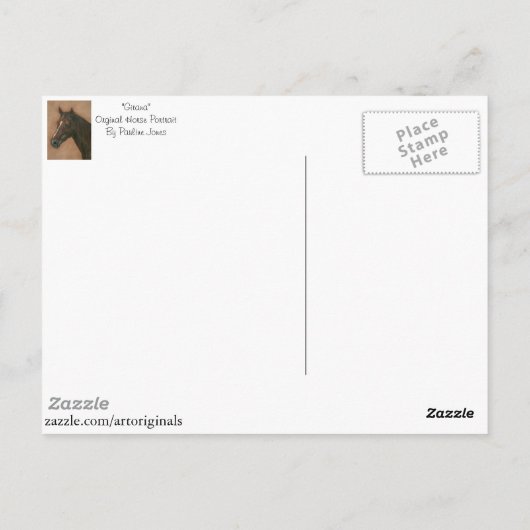 Pferdeporträt des kastanienbraunen Pferdes Postkarte (Rückseite)