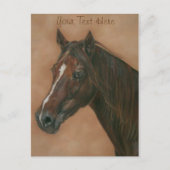 Pferdeporträt des kastanienbraunen Pferdes Postkarte (Vorderseite)