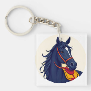 🖤 Pferdeporträt-Geschenk für Reitsport-Stil 🖤 Schlüsselanhänger
