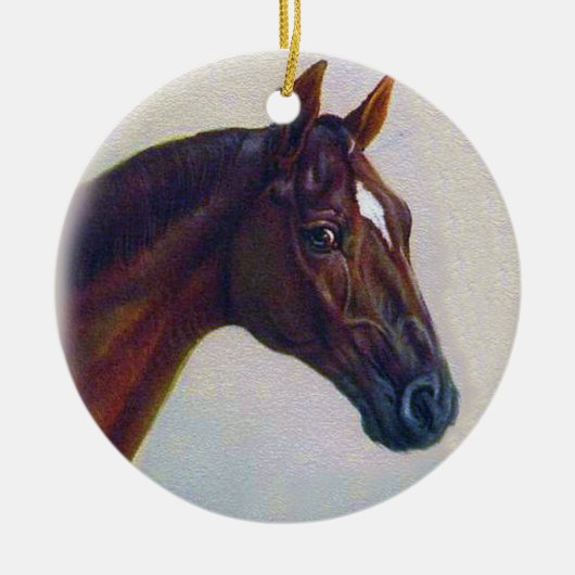 Pferdeporträt Keramikornament (Vorne)