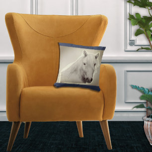 Pferdeporträt Marine Reitsport Kunst Dekor Kissen