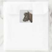 Pferdeporträt Quadratischer Aufkleber (Tasche)