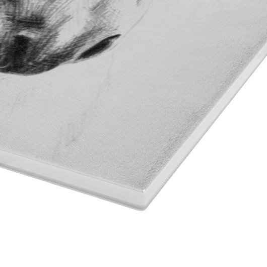 Pferdeporträt Zeichnend Reitsport Schneidebrett (Ecke)