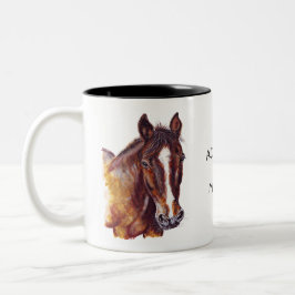 Pferdeporträtmalerei Zweifarbige Tasse