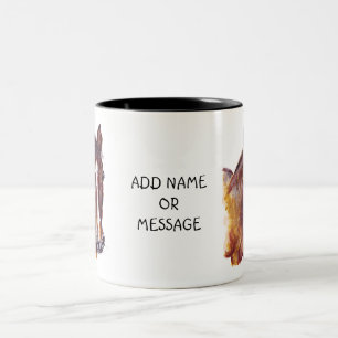 Pferdeporträtmalerei Zweifarbige Tasse