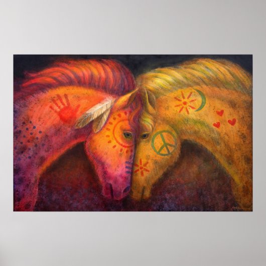 Pferdeposter Friedenspferde Western Art Poster (Vorne)