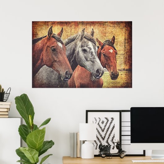 Pferdeposter für Entcoupage oder Collage Papier Poster (Heimbüro)