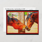Pferdepostkarte - Der Nachmittagskuss Postkarte (Vorne/Hinten)