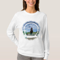 Pferdepullover-langer Hülsen-T - Shirt