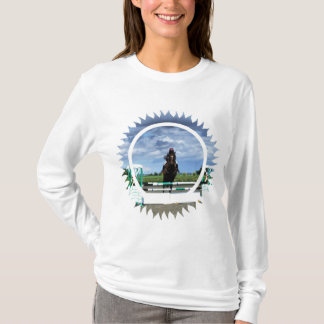 Pferdepullover-langer Hülsen-T - Shirt