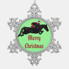 Pferdepullover-Weihnachten Schneeflocken Zinn-Ornament