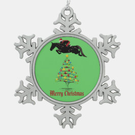 Pferdepullover-Weihnachten Schneeflocken Zinn-Ornament