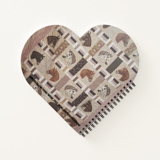 Pferdequilt mit Text Notizblock (Rückseite)