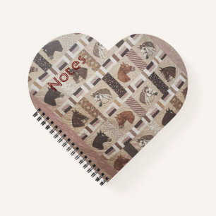 Pferdequilt mit Text Notizblock