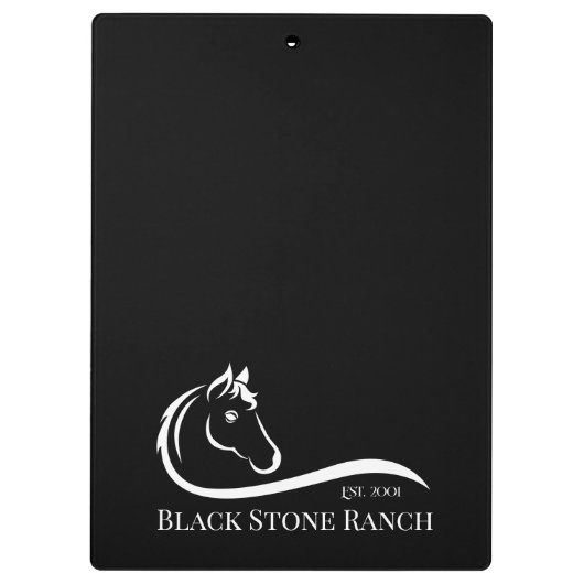 Pferderanch-Logo Reittier Stable-Branding Klemmbrett (Rückseite)