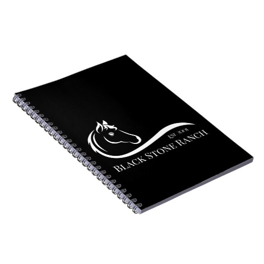 Pferderanch-Logo Reittier Stable-Branding Notizblock (Rechte Seite)