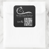 Pferderanch-Logo Reittier Stable-Branding QR Quadratischer Aufkleber (Tasche)