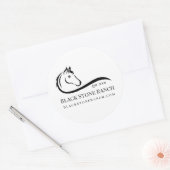 Pferderanch-Logo Reittier Stable-Branding Runder Aufkleber (Umschlag)
