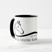 Pferderanch-Logo Reittier Stable-Branding Tasse (Vorderseite Links)