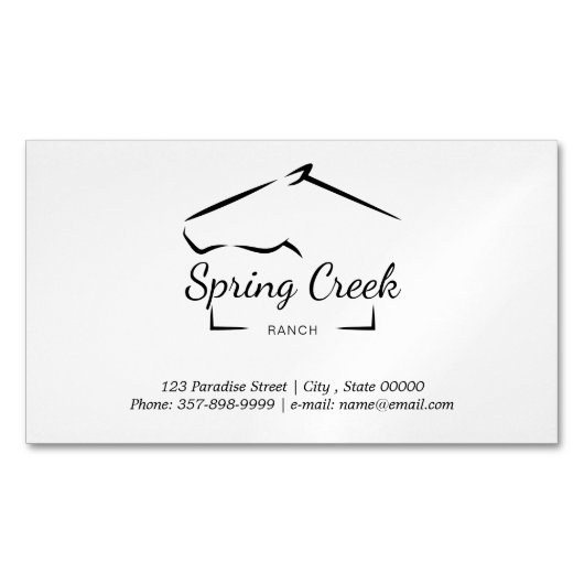 Pferderasse | Pferdefarm Magnetische Visitenkarte (Vorderseite)