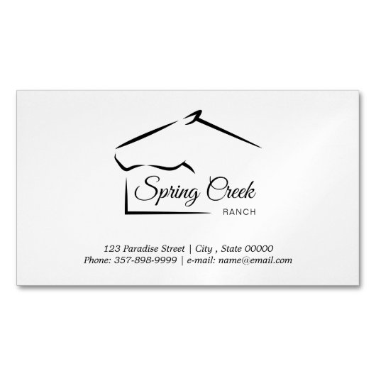 Pferderasse | Pferdefarm Magnetische Visitenkarte (Vorderseite)