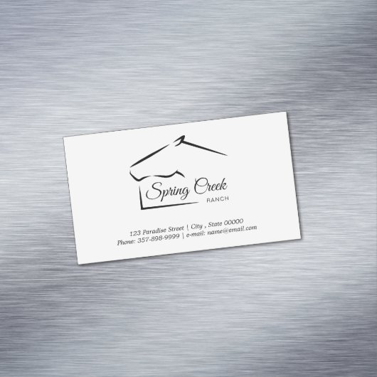 Pferderasse | Pferdefarm Magnetische Visitenkarte (Beispiel)