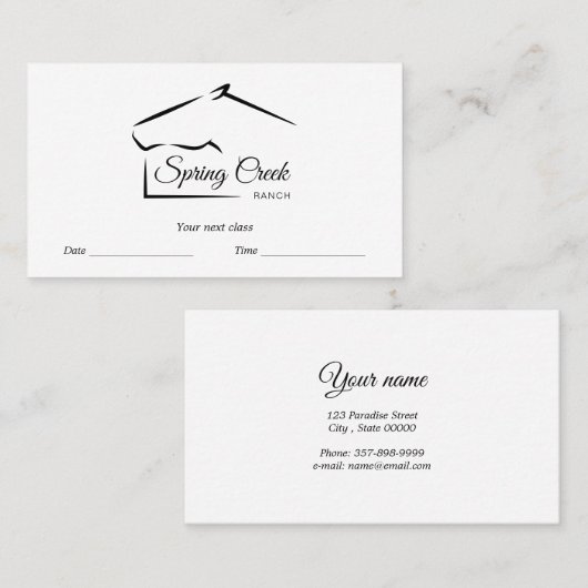 Pferderasse | Pferdefarm Terminkarte (Vorne/Hinten)