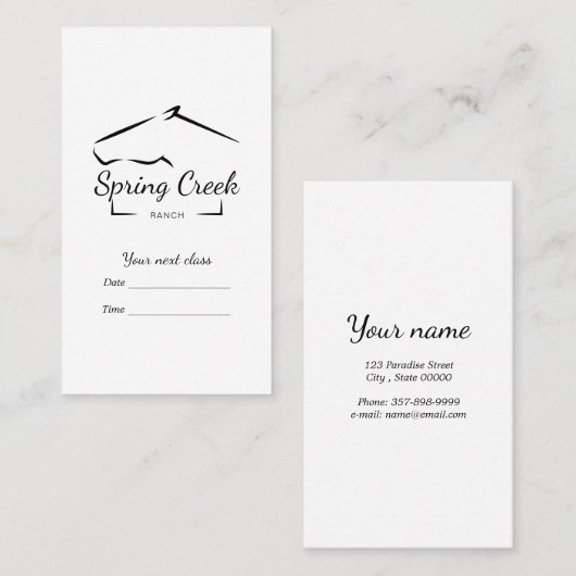 Pferderasse | Pferdefarm Terminkarte (Vorne/Hinten)